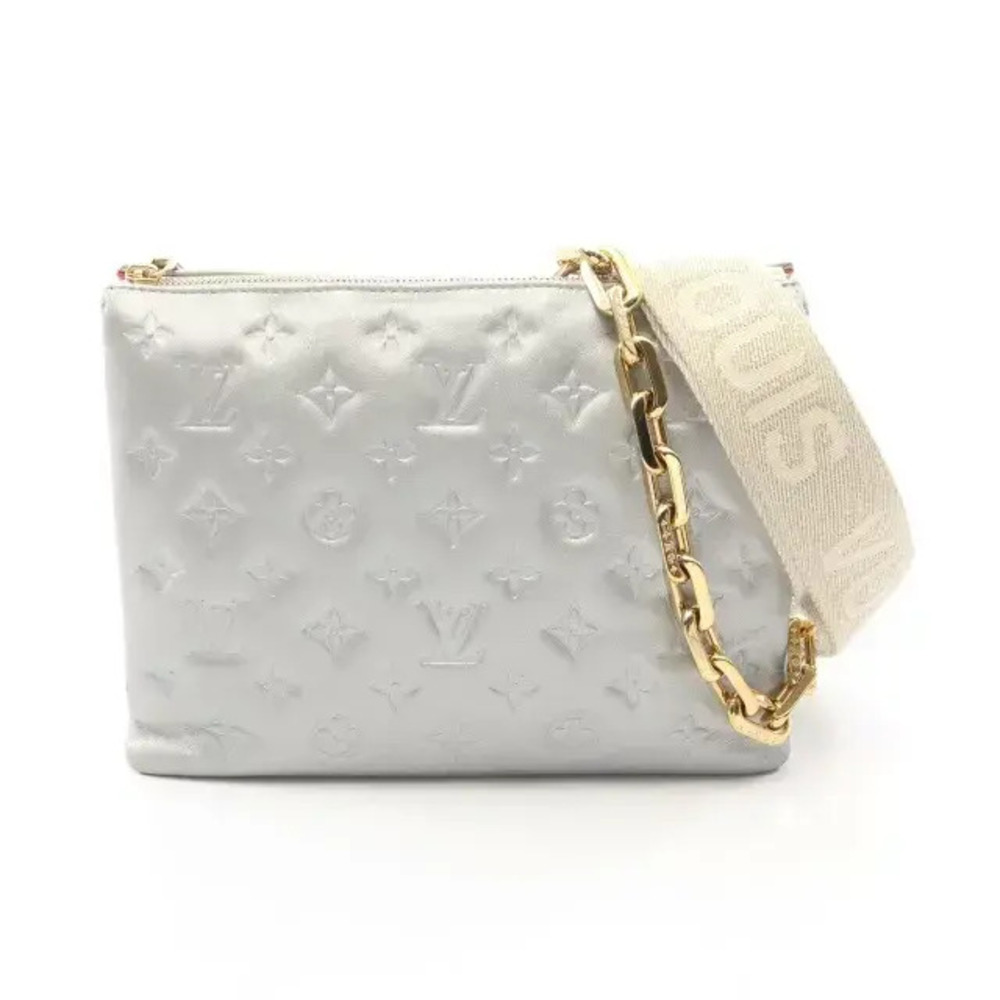 Louis Vuitton Coussin Monogram Leather Shoulder Bag Red Pink